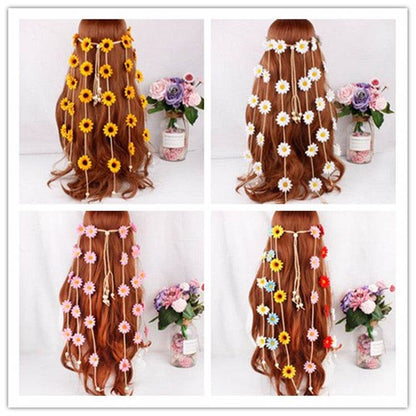 Bohemian Sun Flower Hair Band - Handmade Daisy Garland Accessory - Buy Center