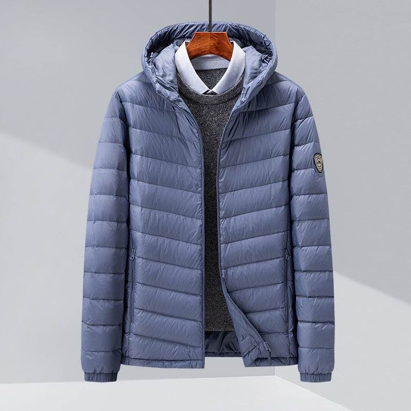 Trendy Men's Thin Hood Down Jacket - Slim Fit with Premium Duck Down - Buy Center