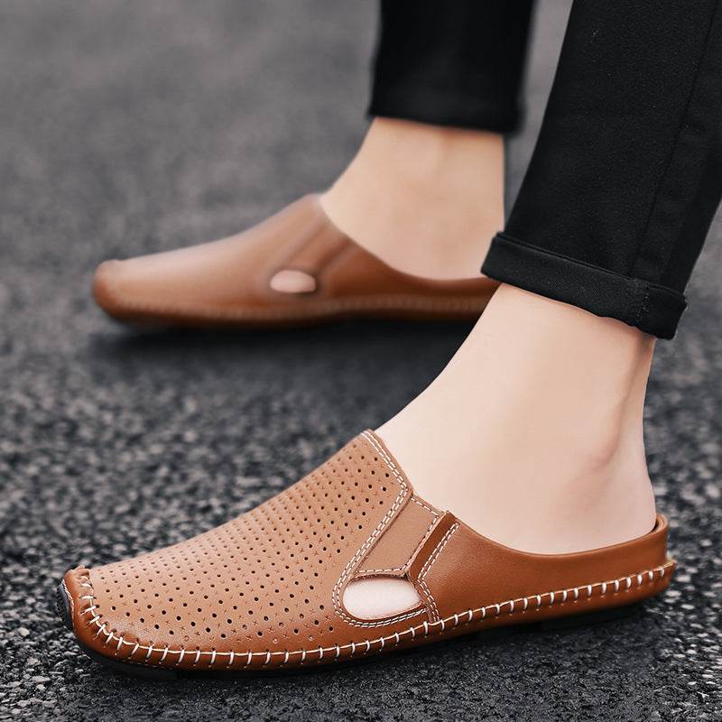 Buycenter Men's Hollow Semi-Slippers - Stylish & Breathable Comfort - Buy Center