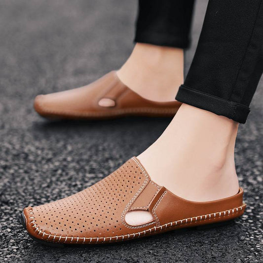 Buycenter Men's Hollow Semi-Slippers - Stylish & Breathable Comfort - Buy Center
