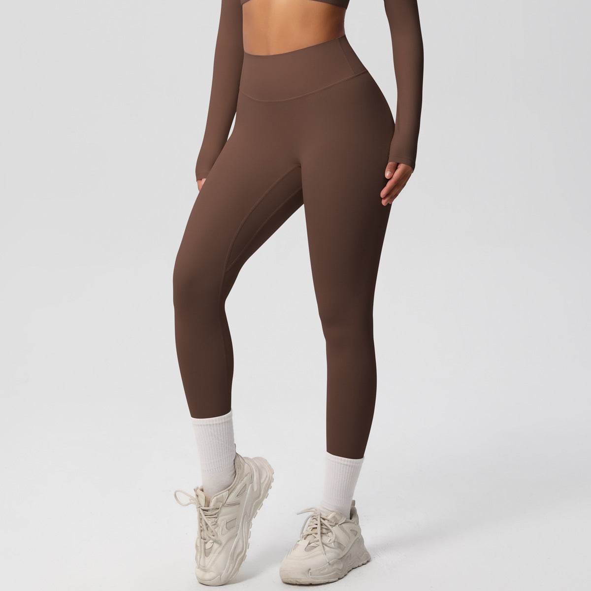 High Waist Nude Feel Leggings - Skin-Friendly Sports Tights for Fitness - Buy Center