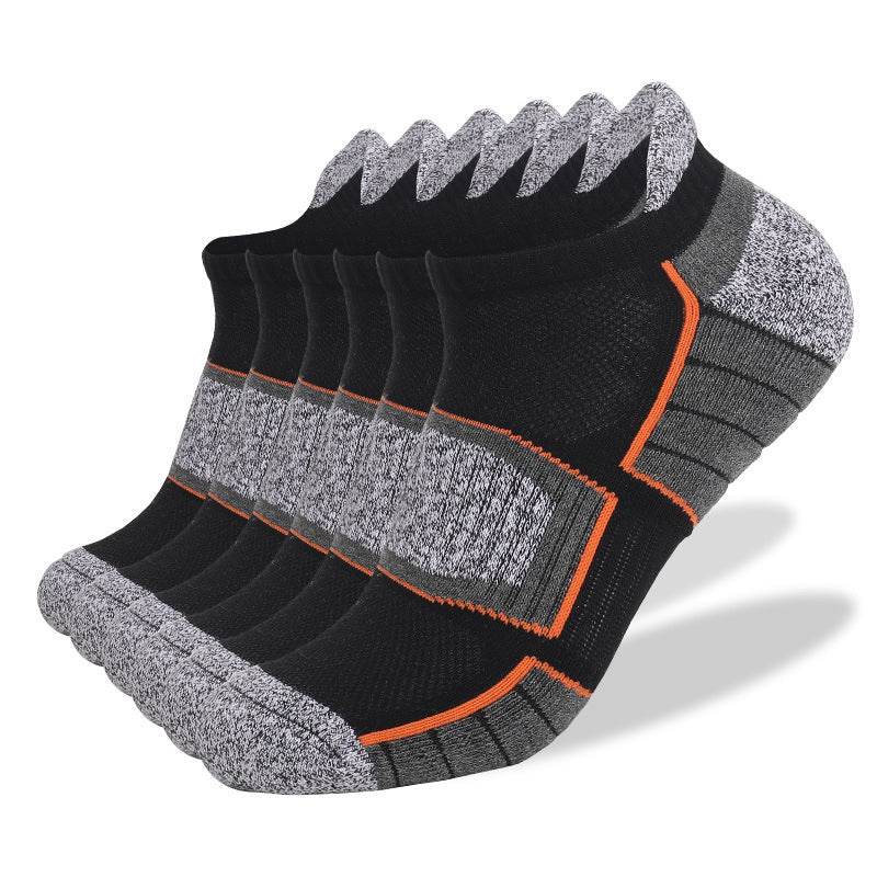 Two Wolves Low-Cut Combed Cotton Socks - Non-Slip Thick Towel Design - Buy Center