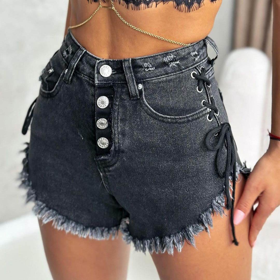 Burrs High Waist Denim Shorts for Women - Slimming Fit & Stylish Comfort - Buy Center