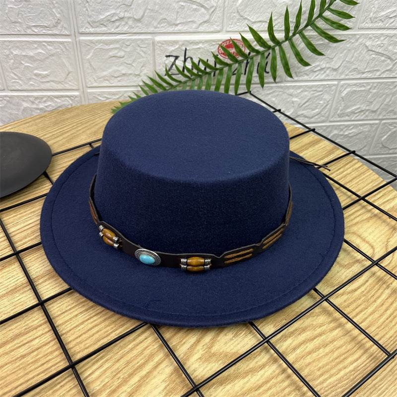 British Retro Woolen Wide Brim Hat - Stylish Fedora for All Ages - Buy Center