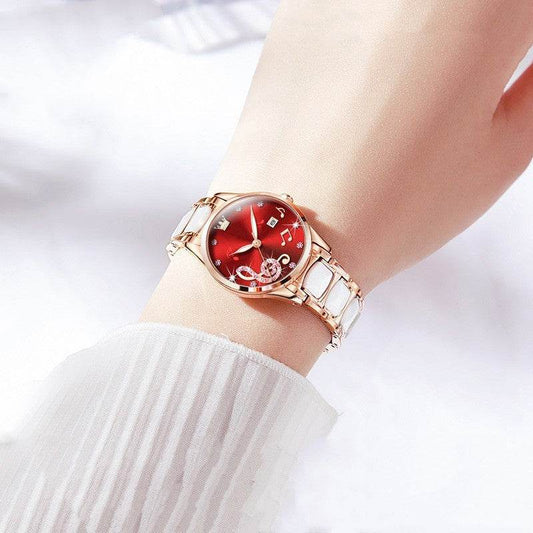 Buycenter Women's Quartz Watch - Diamond Inlaid, 30M Waterproof Design - Buy Center