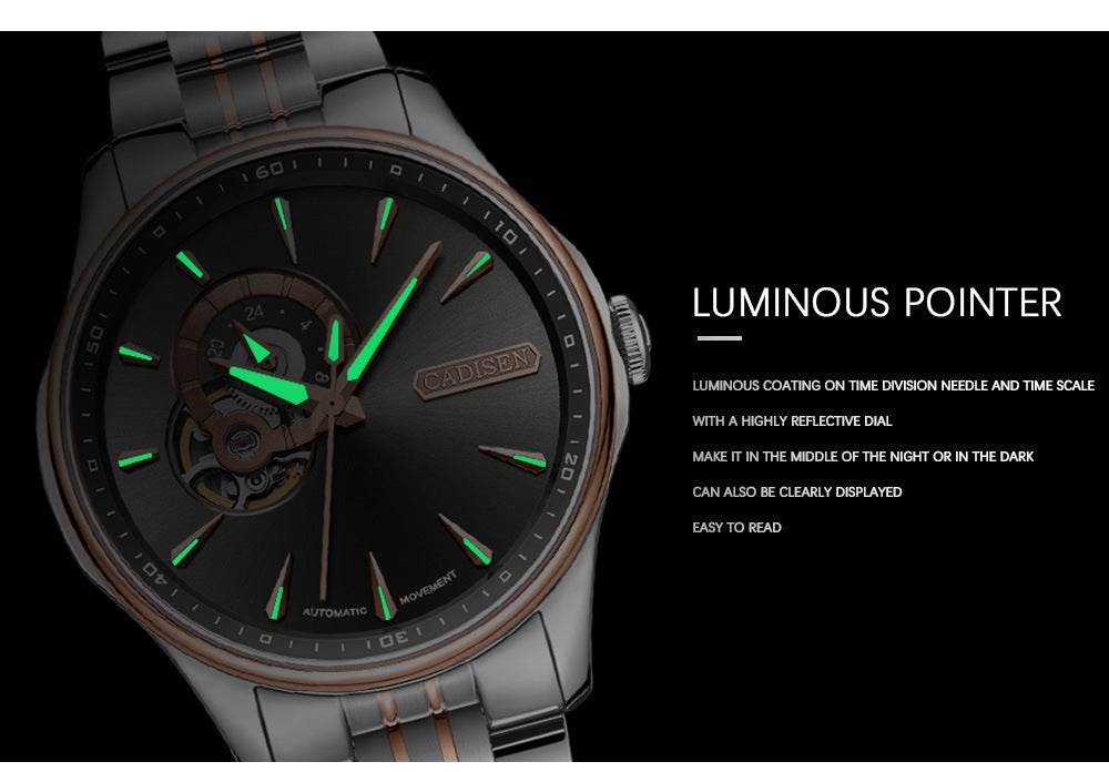Buy Center Mechanical Watch - Luminous Display, 50m Waterproof, 42mm Dial - Buy Center