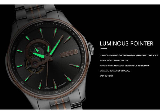 Buy Center Mechanical Watch - Luminous Display, 50m Waterproof, 42mm Dial - Buy Center