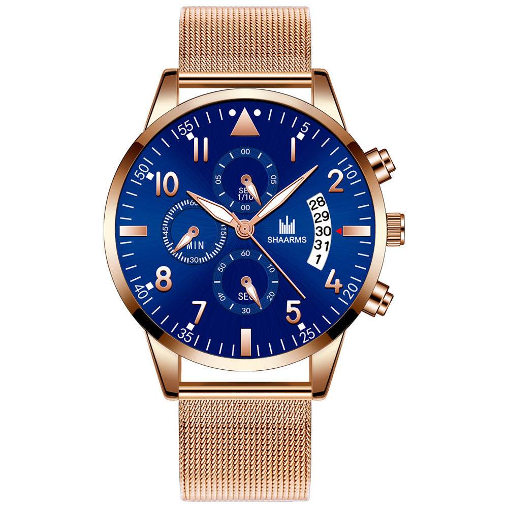 Concept Men's Mesh Strap Quartz Watch - Stylish Calendar Design 2025 - Buy Center