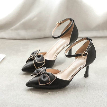 Buycenter Women's Bow Buckle Stiletto Heels - Stylish and Elegant Pumps - Buy Center