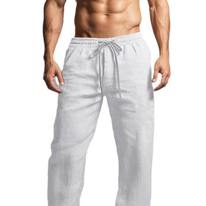 Buycenter Casual Cotton-Linen Drawstring Pants - Breathable & Comfortable - Buy Center
