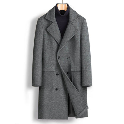 Stylish Men's Double Breasted Mid-Length Coat - Versatile & Hooded - Buy Center