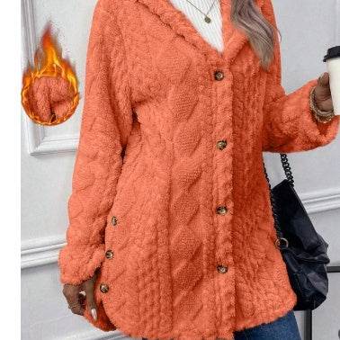 Buycenter Hooded Cardigan Jacket - Long Sleeve, Button Style, Winter Coat - Buy Center