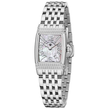 Buy Center Women's Quartz Watch - Diamond Accents & Stainless Steel Elegance - Buy Center