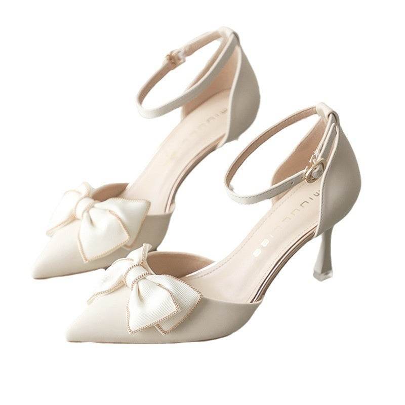 Buycenter Women's Bow Buckle Stiletto Heels - Stylish and Elegant Pumps - Buy Center