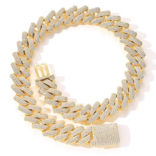 Full Zircon Hip Hop Necklace - Stylish Copper & Gold Plated Men’s Jewelry - Buy Center