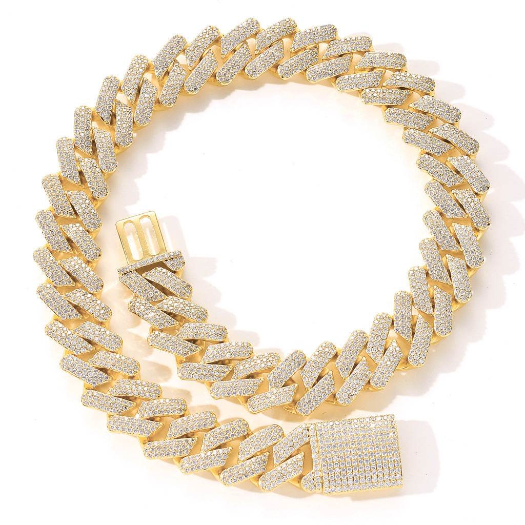 Full Zircon Hip Hop Necklace - Stylish Copper & Gold Plated Men’s Jewelry - Buy Center