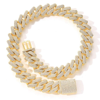 Full Zircon Hip Hop Necklace - Stylish Copper & Gold Plated Men’s Jewelry - Buy Center