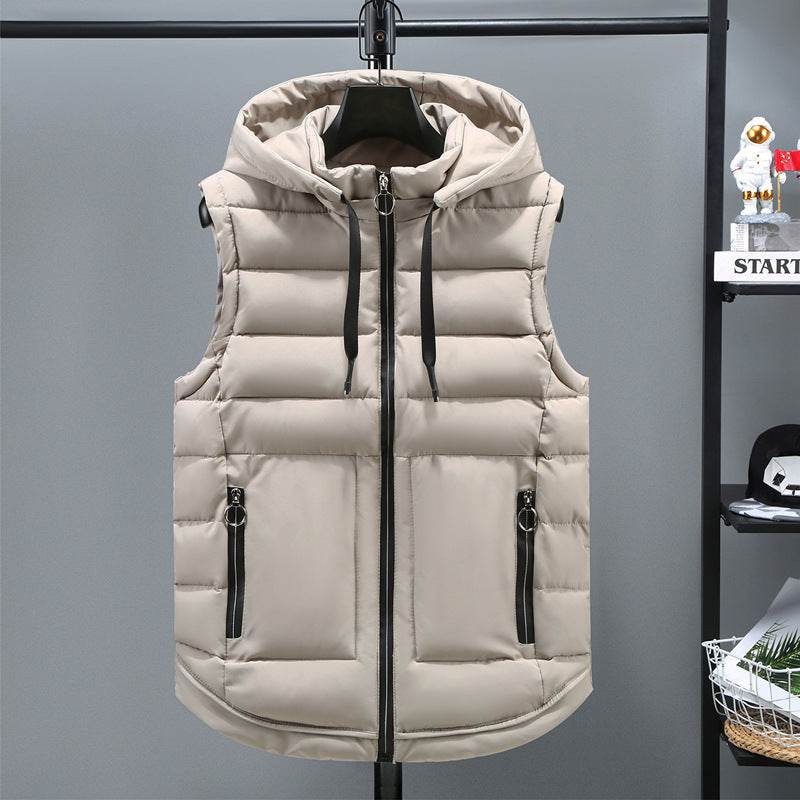Men's Autumn Winter Cotton Padded Vest - Casual Cardigan for Youth - Buy Center