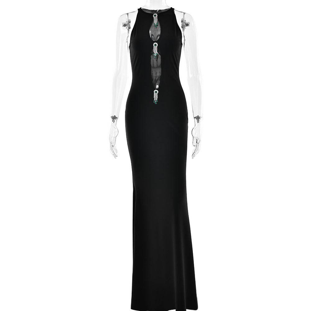 Buycenter Elegant Hollow Women's Dress - Sleeveless Fishtail Design - Buy Center