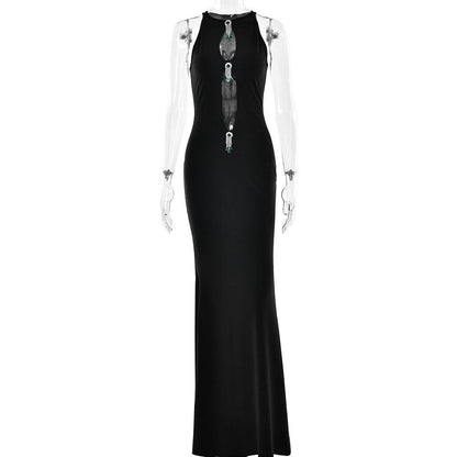 Buycenter Elegant Hollow Women's Dress - Sleeveless Fishtail Design - Buy Center