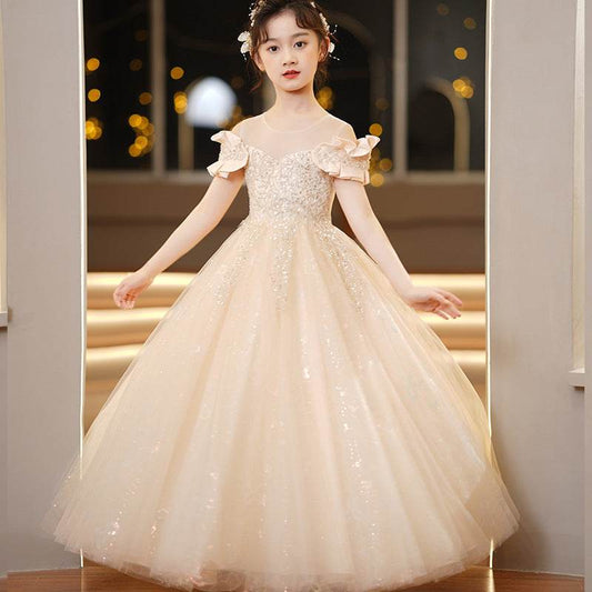 Spandex Princess Dress with Tulle Tutu & Crown for Girls - Sizes 110-160cm - Buy Center