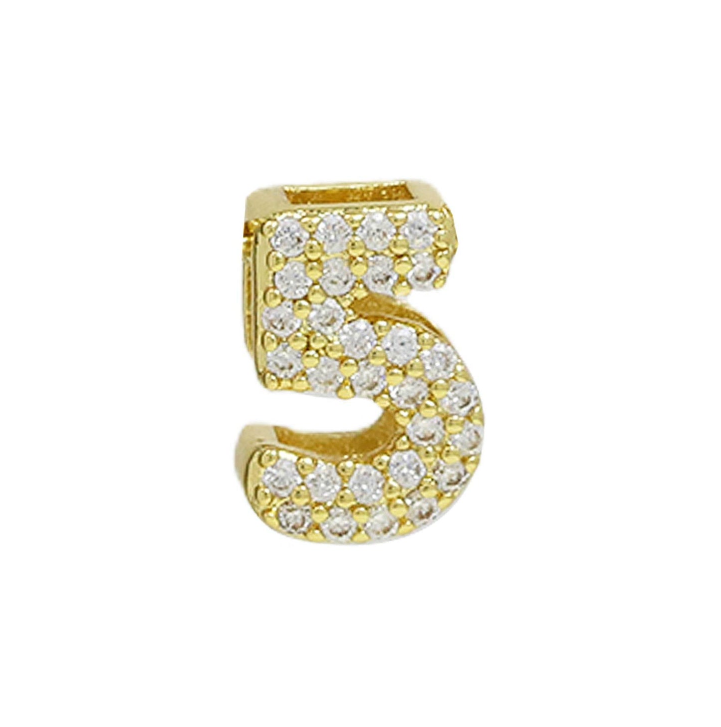 18K Zircon Brass Year Pendant Charm 2025 - DIY Jewelry Craft Accessory - Buy Center