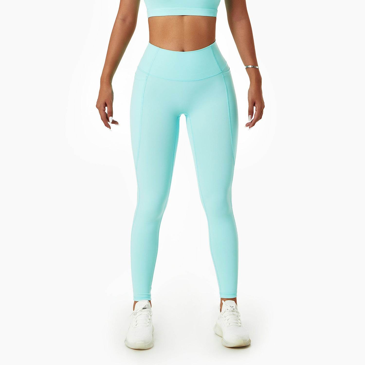 Buycenter Lulu Nude Yoga Bra Set - Shockproof Sports Bra & Leggings - Buy Center