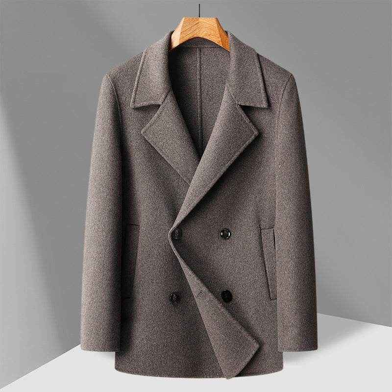 Handmade Wool Overcoat - Luxurious Double-Breasted Winter Coat for Elegance