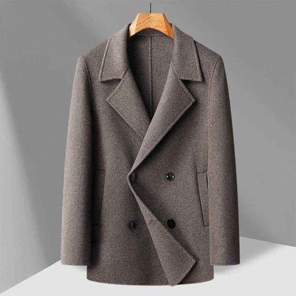 Handmade Wool Overcoat - Luxurious Double-Breasted Winter Coat for Elegance