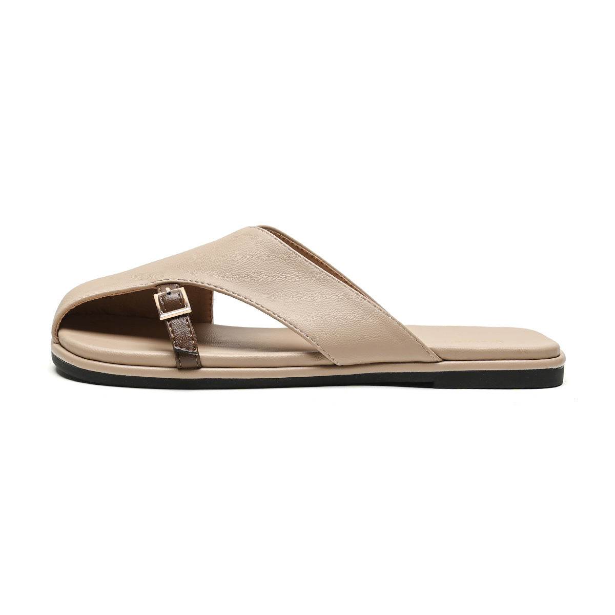Women's Square Toe Flip Flops - Stylish Apricot & Khaki Summer Slippers - Buy Center
