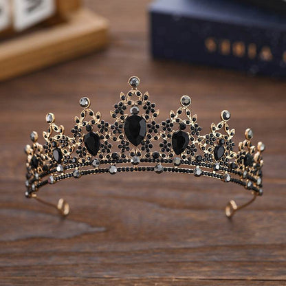 Buycenter Rhinestone Dark Crown - Baroque Halloween Dress-up Accessories - Buy Center