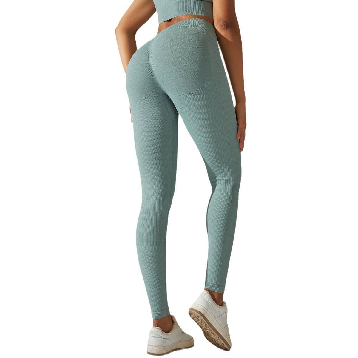 High Waist Yoga Pants - Stylish Striped Fitness Wear for All Activities - Buy Center