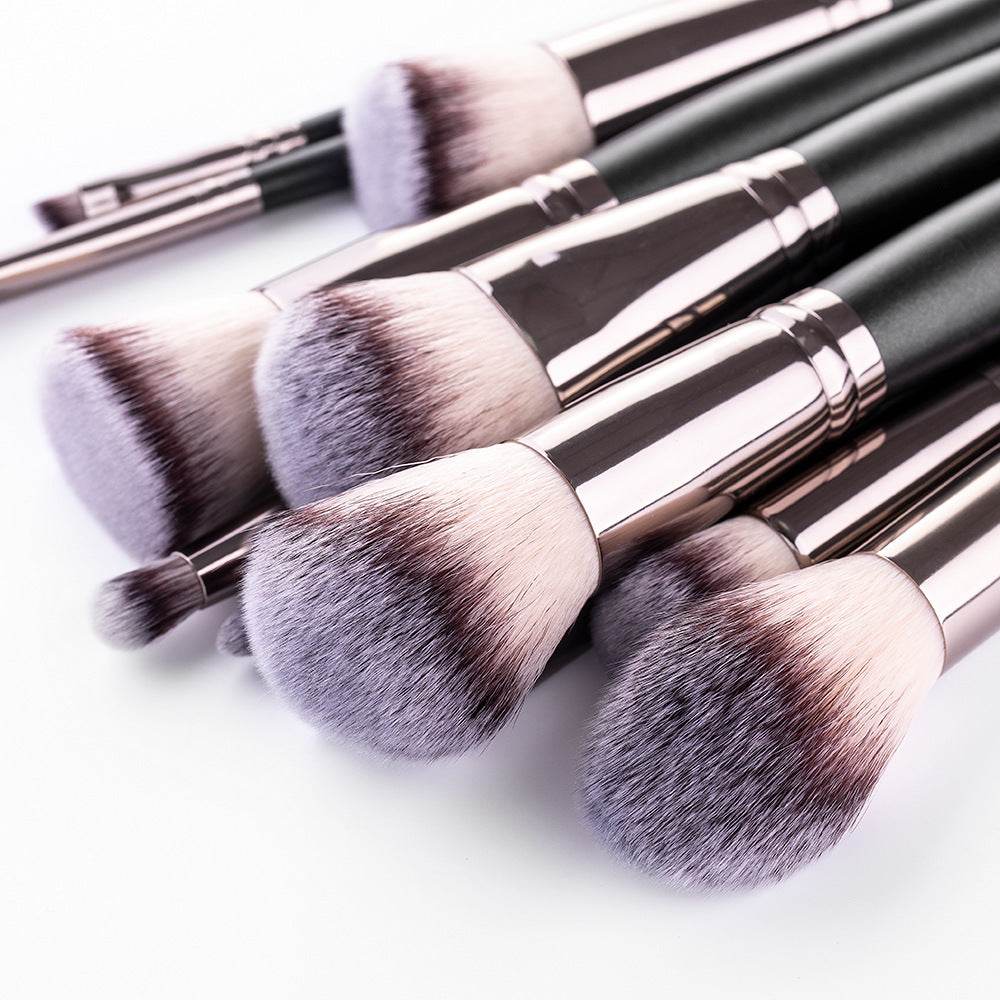 15 Makeup Brushes Set - Matte Black Tools for Flawless Application - Buy Center