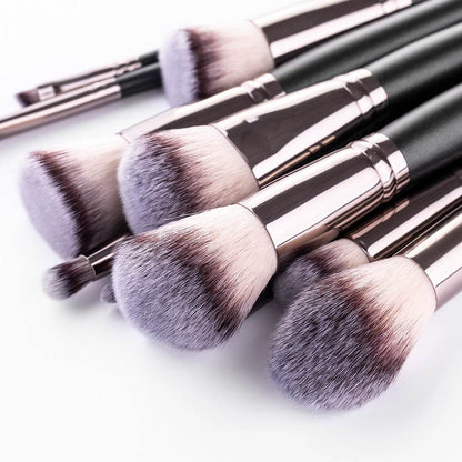 15 Makeup Brushes Set - Matte Black Tools for Flawless Application - Buy Center