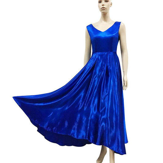 Deep V Neck Backless Satin Prom Dress - Elegant Bow Evening Gown - Buy Center
