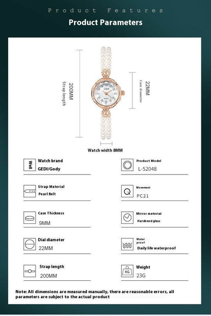 Women's Luxury Pearls Strap Watch - Unique Round Beads, Modern Style - Buy Center