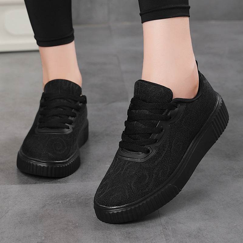Versatile Women's Hollow-Out Platform Flats - Stylish and Breathable Summer Shoes - Buy Center