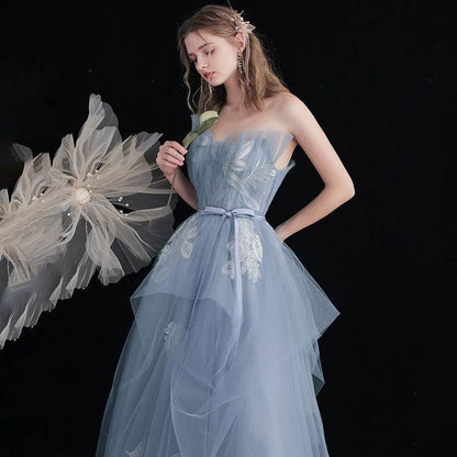 Buycenter Blue Evening Dress - Sleeveless Puff Skirt for Weddings - Buy Center