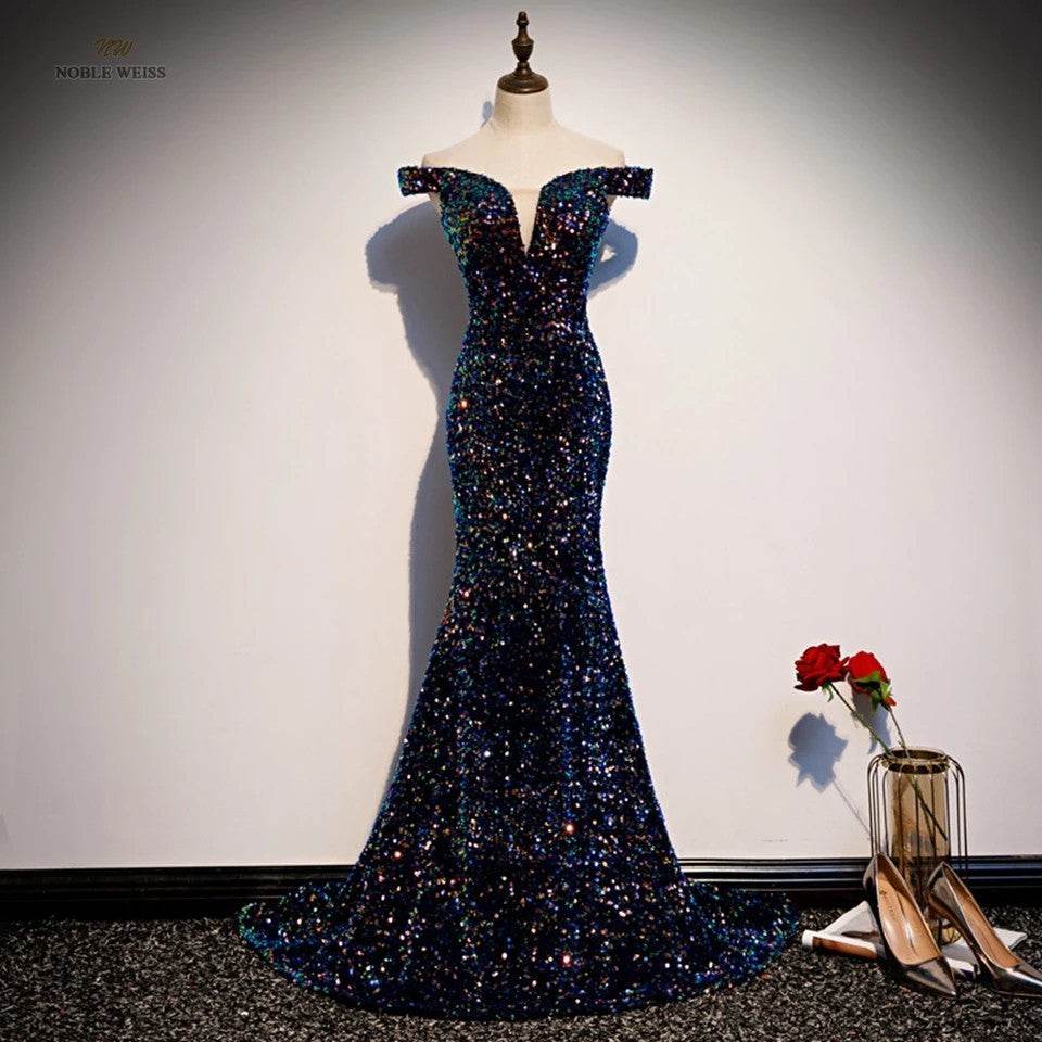 Buycenter Navy Fishtail Sequins Skirt - Elegant Evening Dress for Every Occasion - Buy Center