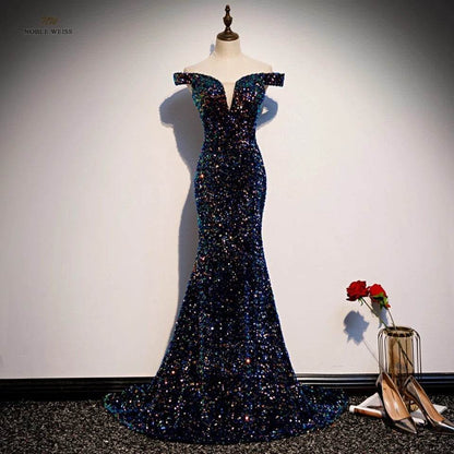 Buycenter Navy Fishtail Sequins Skirt - Elegant Evening Dress for Every Occasion - Buy Center