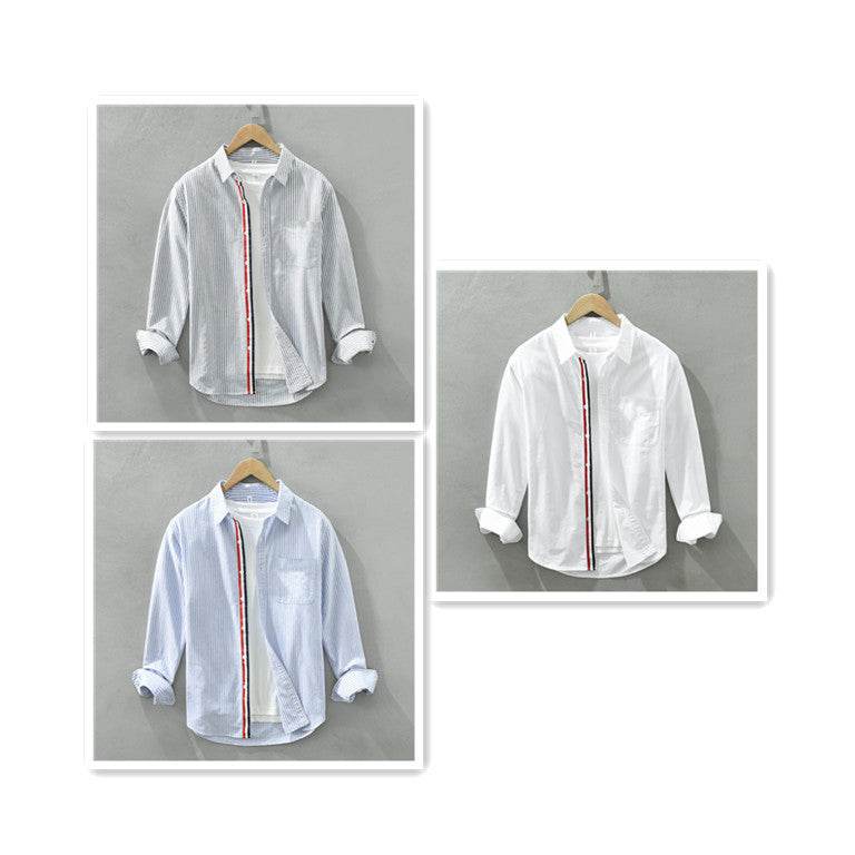 Autumn Japanese Striped Long Sleeve Shirt - Casual & Stylish Cotton Wear - Buy Center