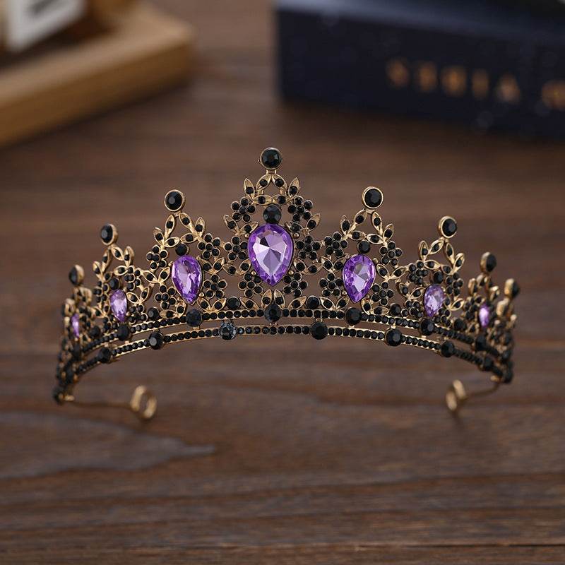 Buycenter Rhinestone Dark Crown - Baroque Halloween Dress-up Accessories - Buy Center