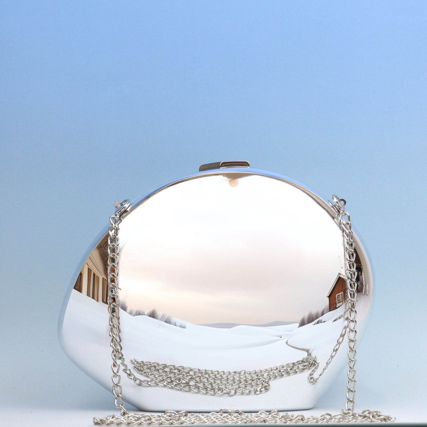 Buycenter Golden Acrylic Goose Egg Clutch - Metallic Shoulder Bag - Buy Center