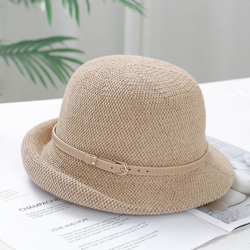 Buycenter Women's Adjustable Metal Leather Ring Bucket Hat - Sunscreen & Breathable - Buy Center
