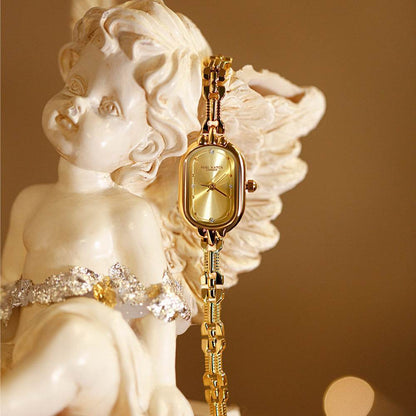 Medieval Small Golden Watch - Retro Oval Design, Lightweight Quartz Style - Buy Center