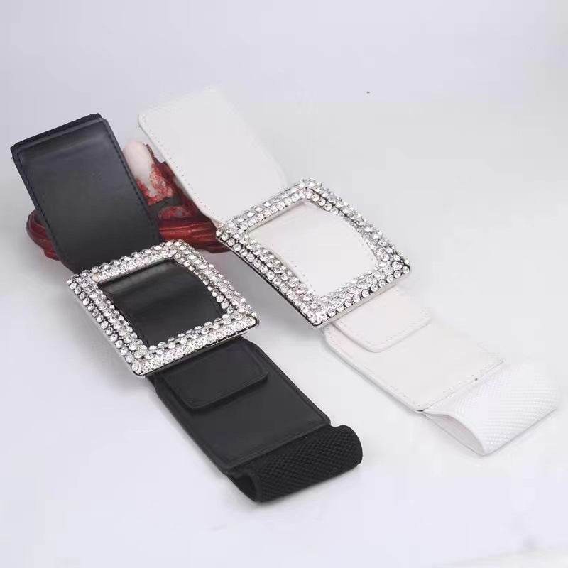 Stylish Wide Belt with Square Buckle - Bohemian & Retro Chic Accessory - Buy Center