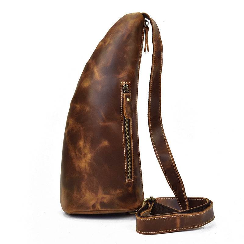 Retro Men's Chest Bag - Genuine Leather, Stylish & Convenient Design - Buy Center