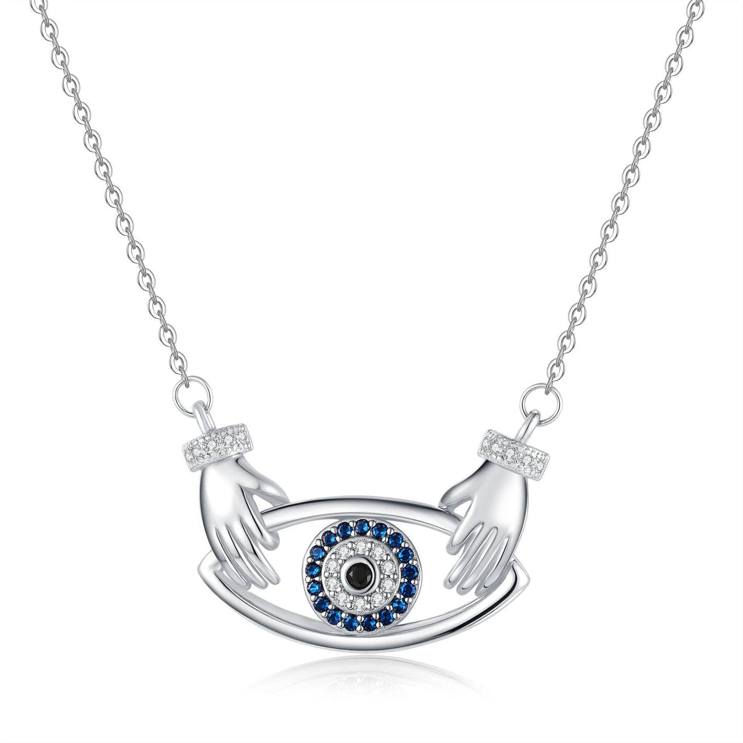 Buy Center Women's Hug Pendant Necklace - Stylish Geometry in White & Yellow Gold - Buy Center