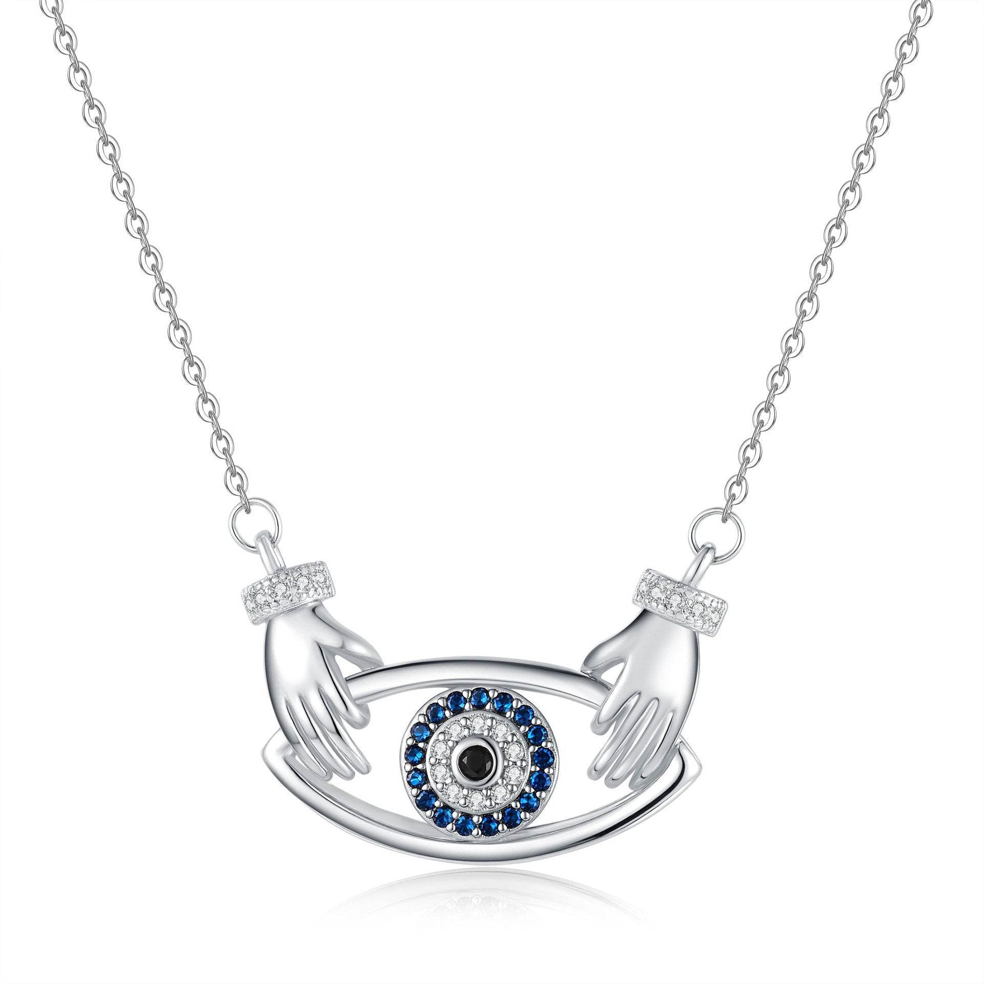 Buy Center Women's Hug Pendant Necklace - Stylish Geometry in White & Yellow Gold - Buy Center