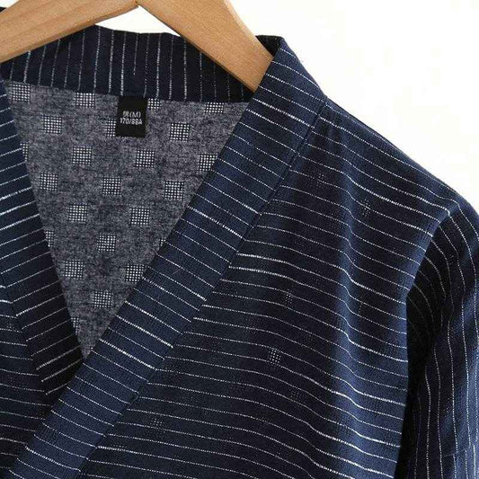 Summer Jacquard Gauze Cotton Kimono Bathrobe - Lightweight & Stylish Design